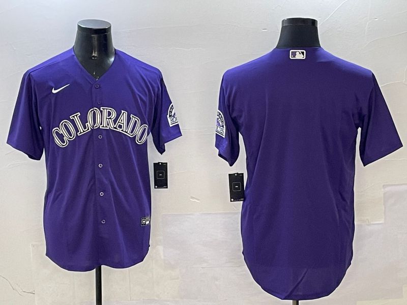 Men Colorado Rockies Blank Purple Game 2025 Nike MLB Jersey style 2